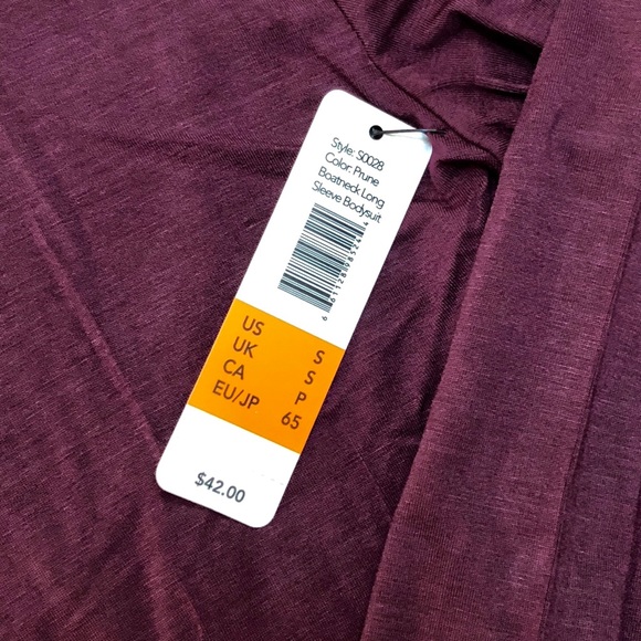 ❗️LOWEST PRICE NWT $42 Sam Edelman Prune Boatneck Bodysuit Size S - Picture 6 of 8